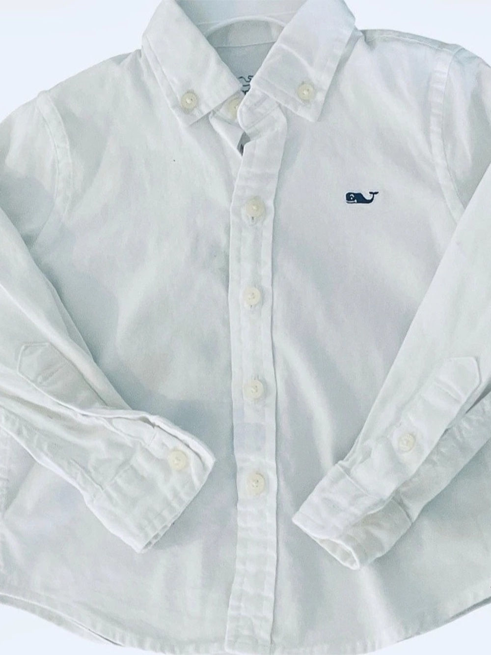 Vineyard Vines Boys Long-Sleeve Oxford Whale Shirt White Size T2